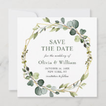 Modernes Eukalyptus-FOTO Hochzeit SPAREN DAS DATUM