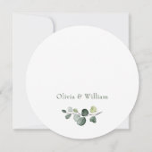 Modernes Eukalyptus-FOTO Hochzeit SPAREN DAS DATUM Einladung (Rückseite)