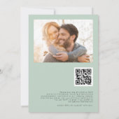 Modernes Eukalyptus-Foto QR-Code Hochzeit Einladung (Rückseite)