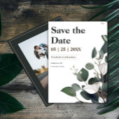 Modernes Eukalyptus-Foto Save The Date