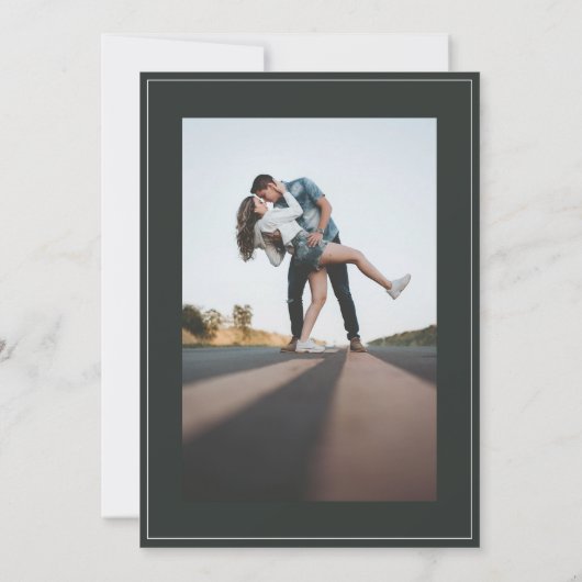 Modernes Eukalyptus-Foto Save The Date (Rückseite)