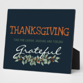 Modernes Eukalyptus-Gefühl Dankbarer Erntedank Fotoplatte (Seite)