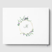 Modernes Eukalyptus Geometrisches Brautparty Gästebuch (Rückseite)