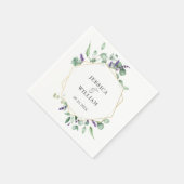 Modernes Eukalyptus Geometrisches Hochzeitspapier Serviette (Ecke)