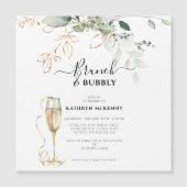 Modernes Eukalyptus-Gold-Kalligrafie-Brautparty Magnetkarte (Vorderseite)