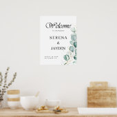 Modernes Eukalyptus Greenerity Wedding Begrüßungsz Poster (Küche)