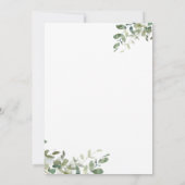 Modernes Eukalyptus-grünes Brautparty Einladung (Rückseite)