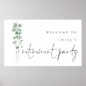 Modernes Eukalyptus Name Welcome Retirement Party Poster (Vorne)