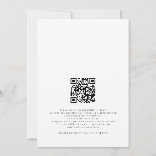 Modernes Eukalyptus QR Code Wedding Einladung (Rückseite)