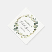 Modernes Eukalyptus-Rahmen-Brautparty Serviette (Ecke)