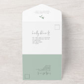 Modernes Eukalyptus Script QR Code Hochzeit All In One Einladung (Außenbereich)
