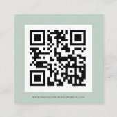 Modernes Eukalyptus Script QR Code Hochzeitdetails Begleitkarte (Rückseite)