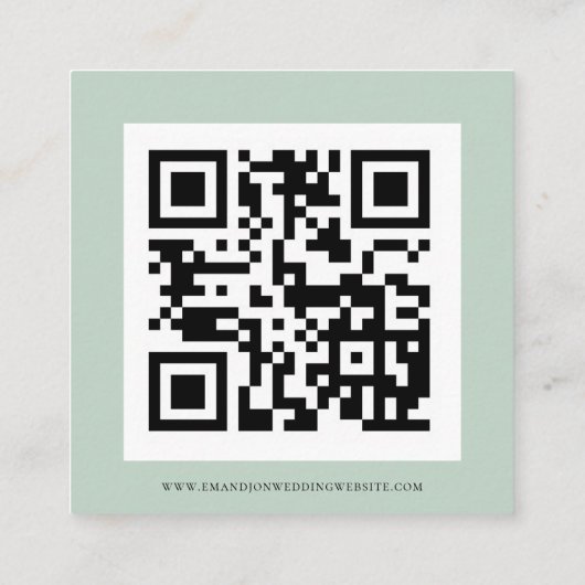 Modernes Eukalyptus Script QR Code Hochzeitdetails Begleitkarte (Rückseite)