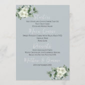 Modernes Eukalyptus Wedding Menu Programm (Rückseite)