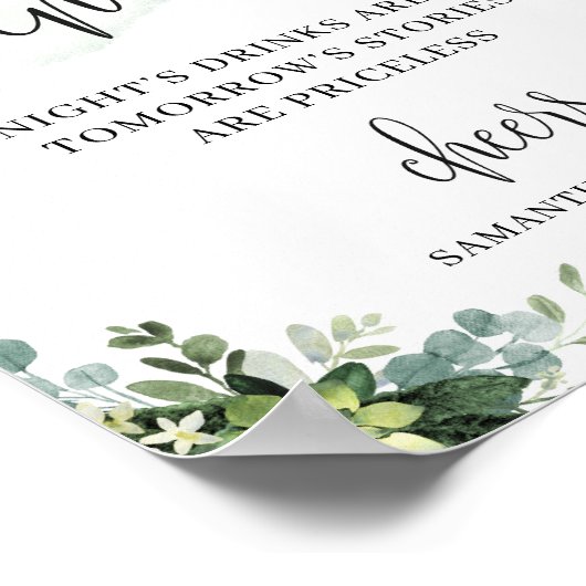 Modernes Eukalyptus-Zeichen Poster (Ecke)