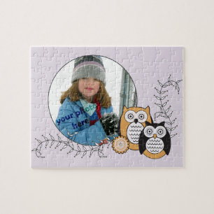 Modernes Eulen-Foto-Puzzlespiel Puzzle