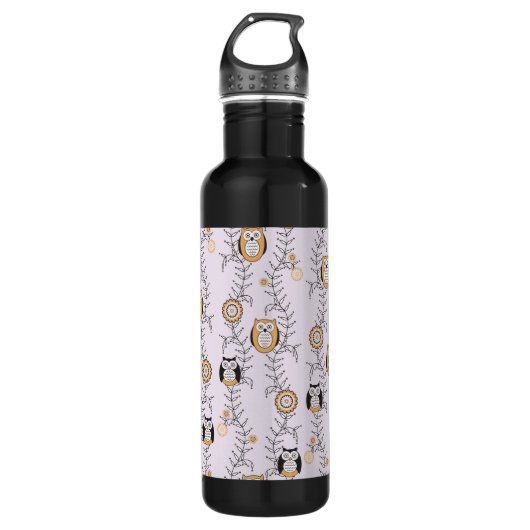 Modernes Eulen-Muster Trinkflasche (Vorderseite)