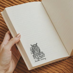 Modernes Ex Libris Owl Buchzeichen Gummistempel