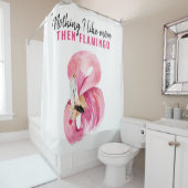 Modernes Exotic Pink Watercolor Flamingo Geschenk Duschvorhang (Beispiel)