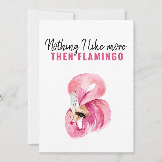 Modernes Exotic Pink Watercolor Flamingo Geschenk Feiertagskarte (Vorderseite)