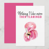 Modernes Exotic Pink Watercolor Flamingo Geschenk Feiertagskarte (Vorne/Hinten)