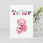 Modernes Exotic Pink Watercolor Flamingo Geschenk Feiertagskarte (Stehend Vorderseite)