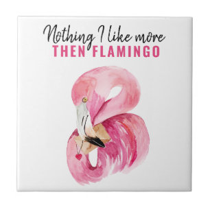 Modernes Exotic Pink Watercolor Flamingo Geschenk Fliese