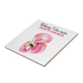 Modernes Exotic Pink Watercolor Flamingo Geschenk Fliese (Seite)