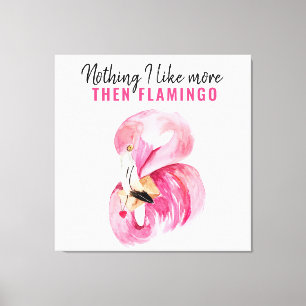 Modernes Exotic Pink Watercolor Flamingo Geschenk Leinwanddruck