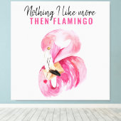 Modernes Exotic Pink Watercolor Flamingo Geschenk Leinwanddruck (Insitu (Holzboden))