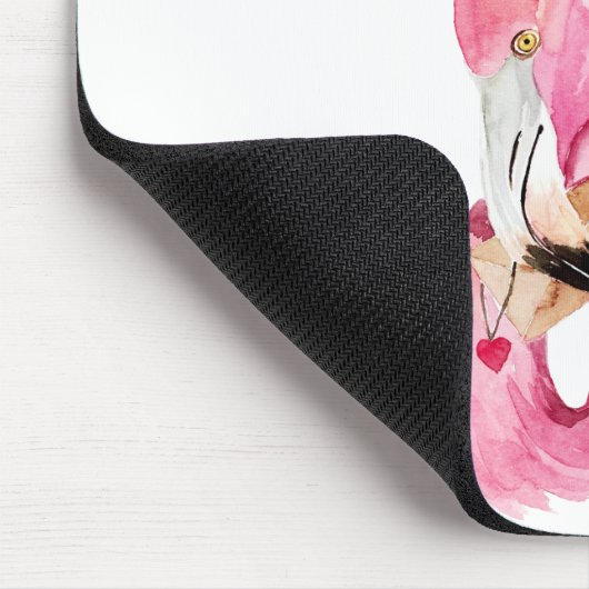 Modernes Exotic Pink Watercolor Flamingo Geschenk Mousepad (Ecke)