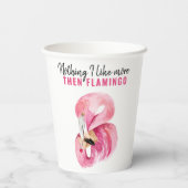 Modernes Exotic Pink Watercolor Flamingo Geschenk Pappbecher (Rückseite)
