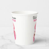 Modernes Exotic Pink Watercolor Flamingo Geschenk Pappbecher (Rechts)
