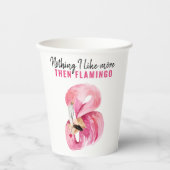 Modernes Exotic Pink Watercolor Flamingo Geschenk Pappbecher (Vorderseite)