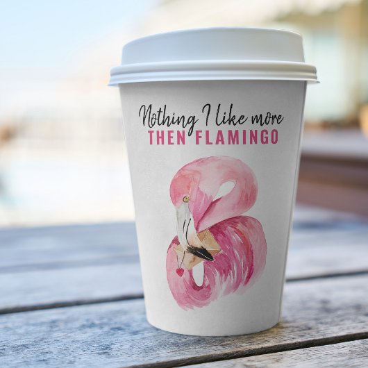 Modernes Exotic Pink Watercolor Flamingo Geschenk Pappbecher