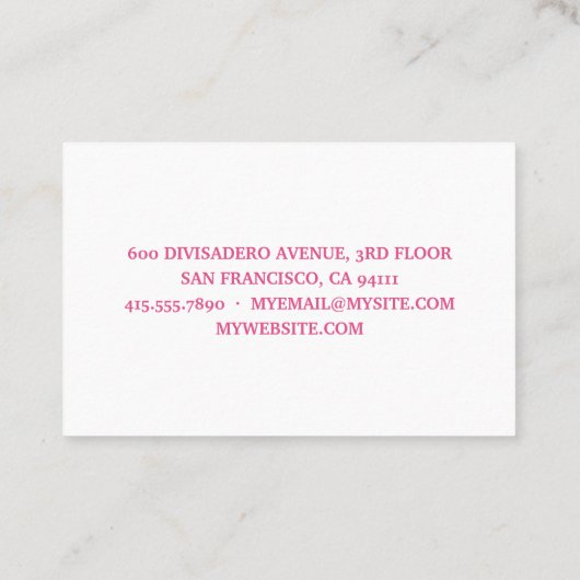 Modernes Exotic Pink Watercolor Flamingo Geschenk Visitenkarte (Rückseite)