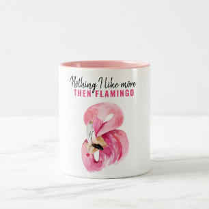 Modernes Exotic Pink Watercolor Flamingo Geschenk Zweifarbige Tasse