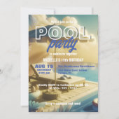 Modernes Exotic Tropical Birthday Summer Pool Part Einladung (Vorderseite)