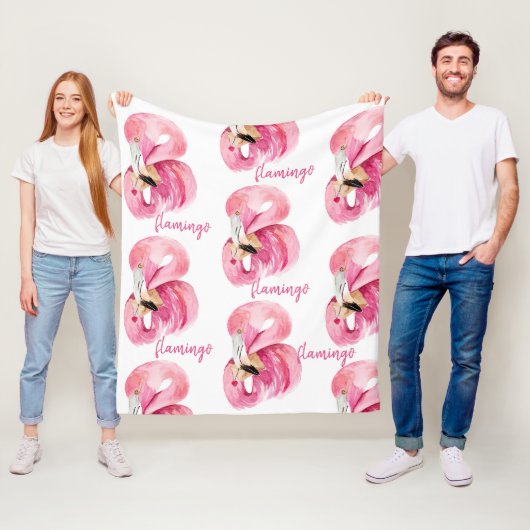 Modernes, exotisch rosa Flamingo-Muster Fleecedecke (Beispiel)