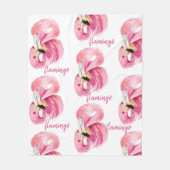 Modernes, exotisch rosa Flamingo-Muster Fleecedecke (Vorderseite)