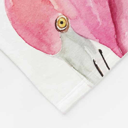 Modernes, exotisch rosa Flamingo-Muster Fleecedecke (Ecke)