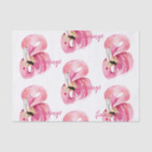 Modernes, exotisch rosa Flamingo-Muster Seidenpapier (Vorderseite)