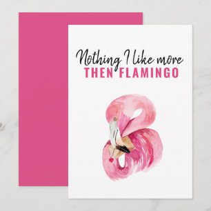 Modernes exotisches rosa Flamingo-Wasserfarben-Ges Feiertagskarte