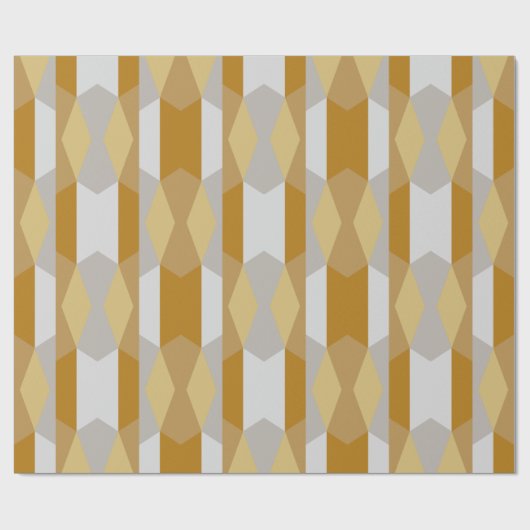 Modernes Extravagant geometrisches Gold und Silber Geschenkpapier (Flach)
