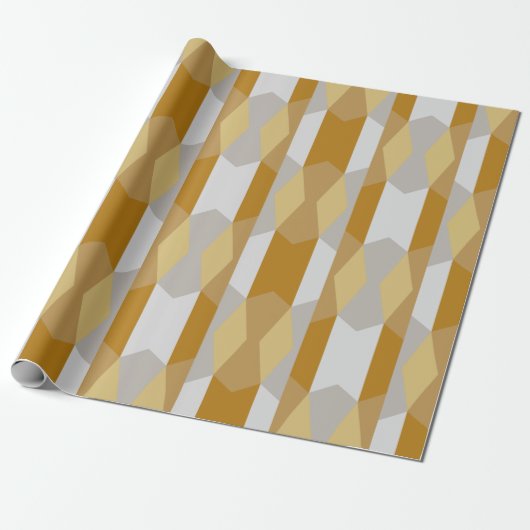 Modernes Extravagant geometrisches Gold und Silber Geschenkpapier (Ungerollt)