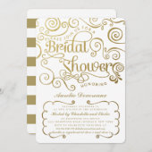 Modernes Extravagantes Gold Wirbel Brautparty Einladung (Vorne/Hinten)