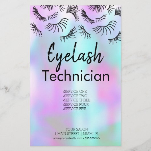Modernes Eyelashes Schönheitssalon Business Flyer (Vorne)