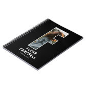 Modernes "F" Foto-Initial-Monogramm-Notizbuch Notizblock (Linke Seite)