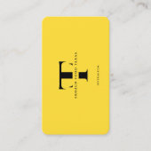 Modernes F T-Logo Monogram, gelb schwarz Visitenkarte (Vorderseite)