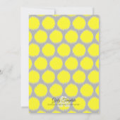 Modernes fabelhaftes Ikat graues gelbes Einladung (Rückseite)